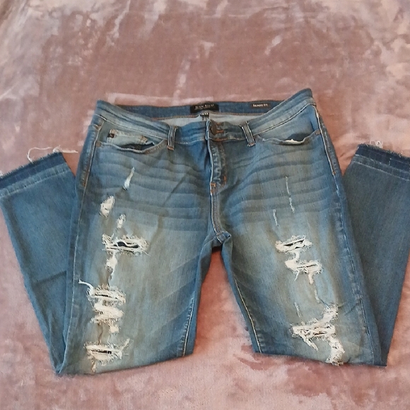 Judy Blue Skinny Distressed Blue Jeans - Picture 3 of 6